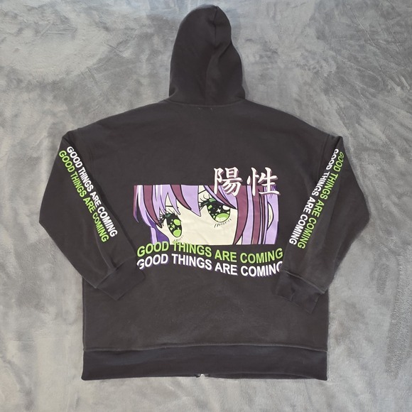 Orange Kiss Good Things Are Coming Anime Full Zip Sweatshirt Mens X-Large Gray - Picture 3 of 15